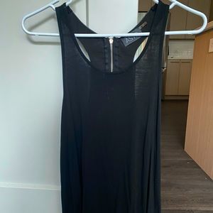 BLACK ASTR OPEN BACK FAUX LEATHER TOP